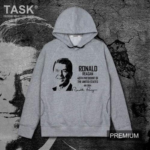 Celebrity Ronald Wilson Reagan America president Speaker Clothing casual cotton harajuku hooded sweater mens hoodie sweatshirt
