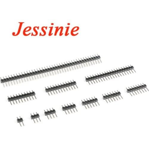 10Pcs 2.54mm Single Row Male 2~40P PCB Board Pin Header Connector Strip Pinheader 1/2/3/4/5/6/7/8/10/12/20/40Pin For Arduino