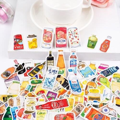 172PCS China, Japan And Korea Snack Food And Drink Decoration Stationery Sticker Diy Diary Scrapbooking Label Sticker Stationery