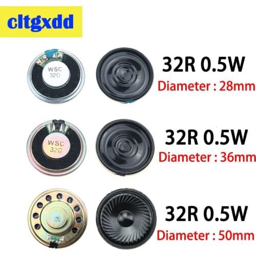 2pcs/lot New Ultra-thin speaker 32 ohms 0.5 watt 0.5W 32R speaker Diameter 28mm 36mm 50mm