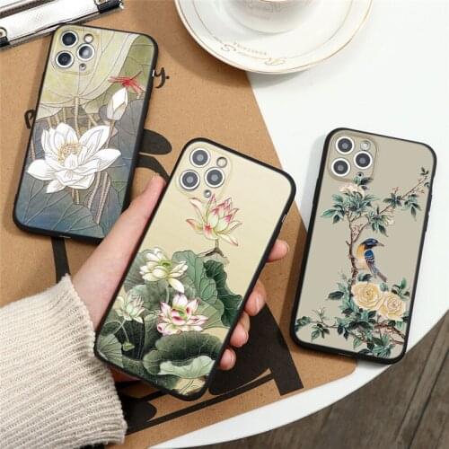 3D Flower Embossed Phone Case For iPhone XS 11 Pro Max XR X 10 Coque Silicone For iPhone SE 2 2020 5 5S 6 6S 8 7 Plus Back Cover