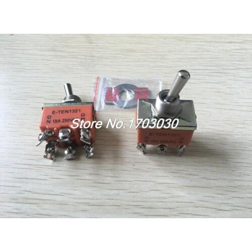 5 Pcs 2-Position ON-ON DPDT Self-Locking Toggle Switch AC 250V 15A