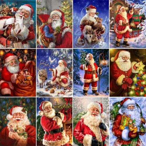 Diamond Painting Santa Claus Diamond Mosaic Christmas Diamond Embroidery Winter 5D DIY Full Square Cross Stitch Home Decor