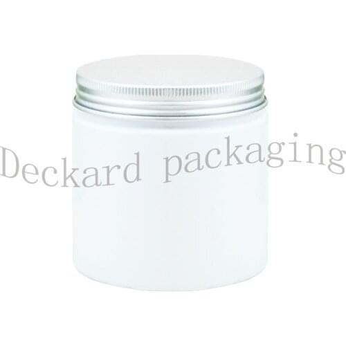 20X200g White PET Cosmetic Jar Packaging Container Aluminum Cap Plastic Bottles Facial Cream Make Up Travel Size Tools Empty Jar