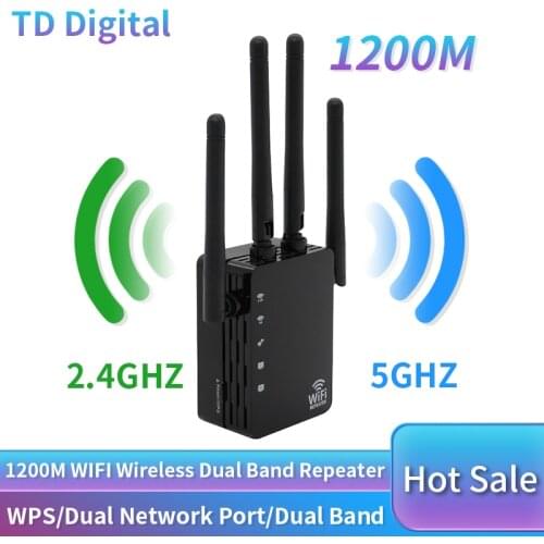 Wireless WiFi Repeater 2.4Ghz&5Ghz Dual Band WiFi Range Extender Repeater W-iFi Long Signal Amplifier With WPS Home Office