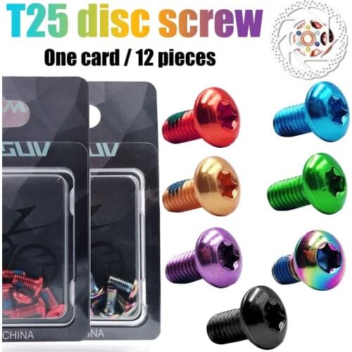 12 Pcs Alloy steel Bolts M5x10 12mm Screw Bolt for Disc Brake Rotors Mountain Bike & Road Bike T25 Torx Head Bicycle disc