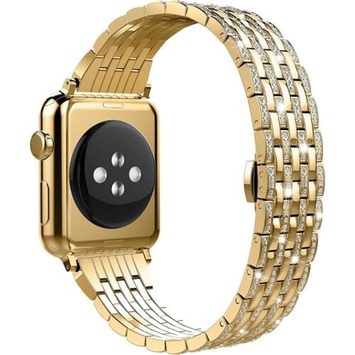 Luxury Diamond strap for Apple watch band 44mm 40mm series 6/SE/5/4/3/2/1 iwatch band 42mm 38mm 44 mm stainless steel bracelet