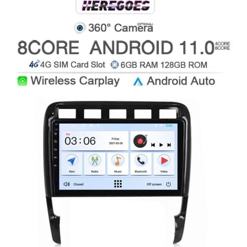 Carplay 2 Din Android 10 Car Multimedia Video Player For Porsche Cayenne 2002 -2010 4G LTE Stereo Audio Auto Radio 2din 6G+128G