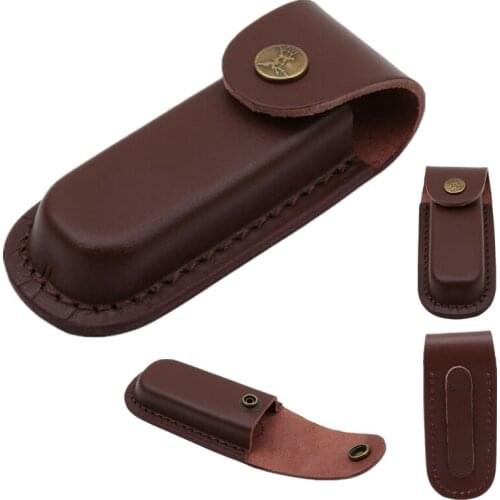 Outdoor Tool Fold Knife Flashlight Holder Leather Sheath Carry Belt Loop Pocket Hunt Camp Case Multi Holster Pouch Bag