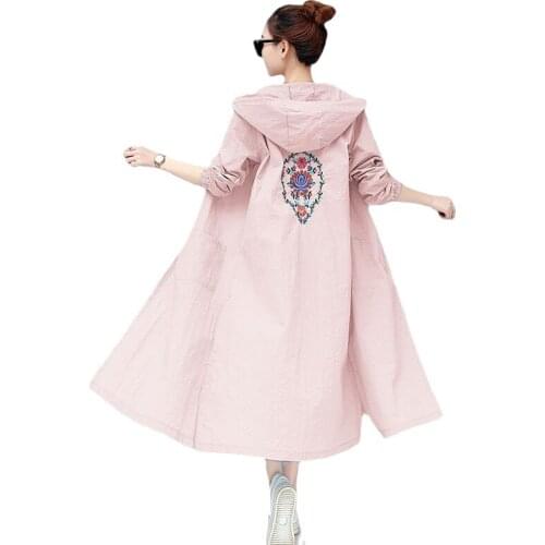 Cardigan Summer Women Sun Protection Windbreaker Coat 2021 Thin Hooded Vintage Overcoat Long Female Spring Sun Protection Jacket