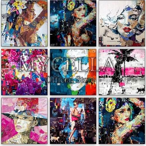 Full Square Drill 5D DIY Diamond Painting Beauty Embroidery Cross Stitch Old newspaper Portrait Home Decor Diamond Mosaic Gift