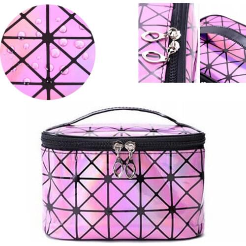 Multifunctional Cosmetic Bag Women Leather Travel Make Up Necessaries Organizer Zipper Makeup Case Pouch Toiletry Kit Bags