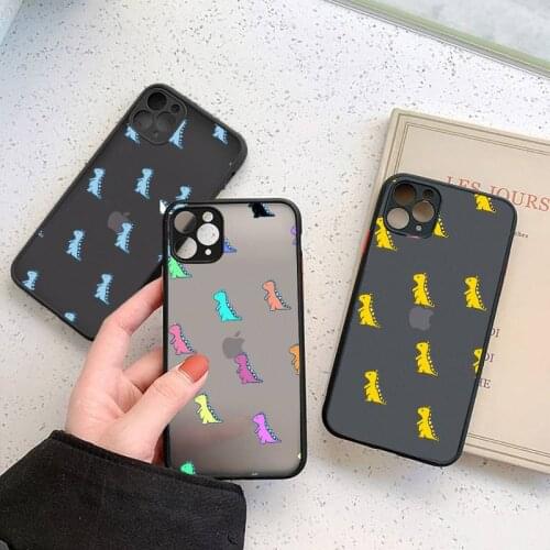 Cute Dinosaur Baby Fashion Phone Case For iphone 12 11 7 8 plus mini x xs xr pro max matte transparent cover