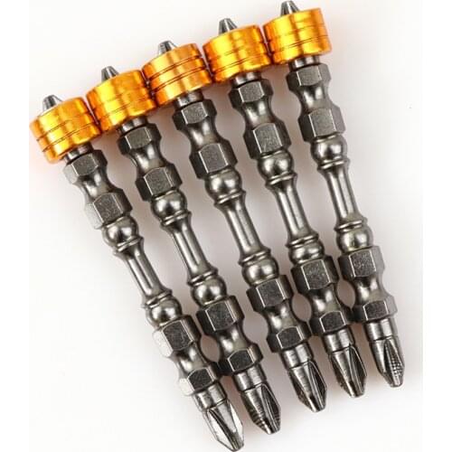 5pcs phillips screwdrivers magnetic circle Double head screwdriver bit set ph2 screw bits precision impact driver magnetic ring