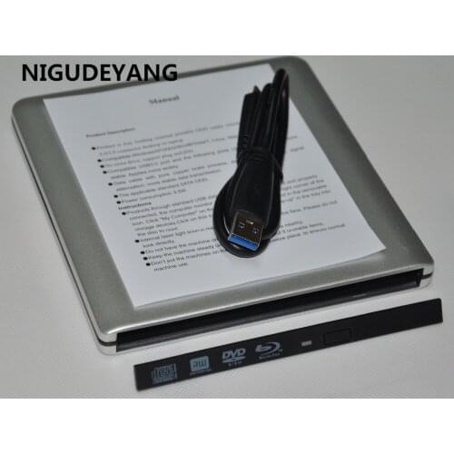 NIGUDEYANG External USB 3.0 Slim SATA Enclosure Caddy Case for Laptop CD/DVD Optical Drive 9.5mm SATA DVD ODD