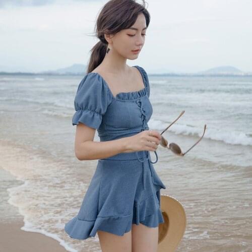 2021 New Korean Sexy Bikini Women Push Up Padded Swimsuit Female Bathers Bathing Suit Beach Swimwear Swimskirt