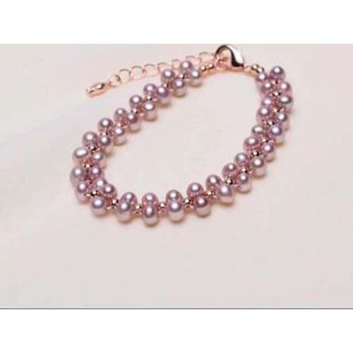 Wholesale New handmade Bracelets genuine pearl 4-4.5mm natural colours 12Qty