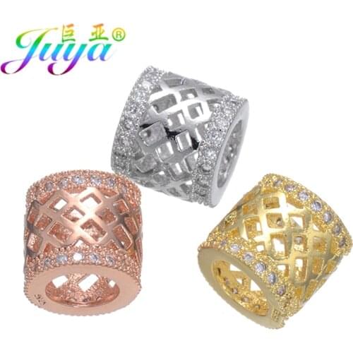 Wholesale Hanmade Metal Beads Supplies Micro Pave Zircon 8*8mm Charm Beads Accessories Fit Women Men Beadwork Jewelry DIY Making