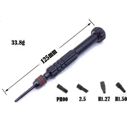 2PCS PH00/2.5/H1.27/H1.50 Screwdriver 5 in 1 Cross Screw Driver Bearing Hexagonal Drivers Tools Suit All Tamiya Mini 4WD Screws