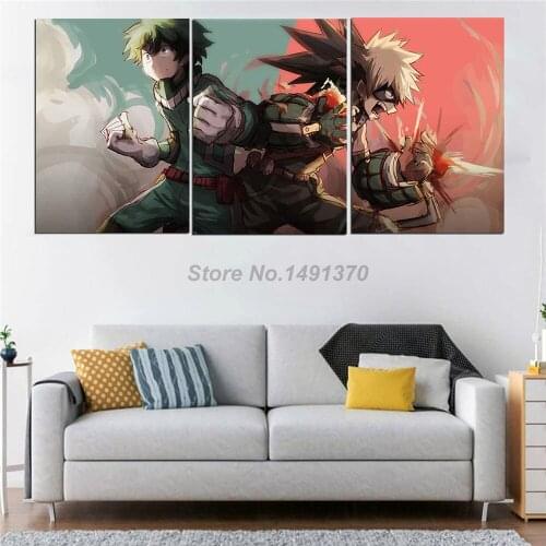 Japanese Anime My Hero Academia Poster Paintings On Canvas Modern Art Decorative Wall Pictures Home Decoration 3 Pieces/Set