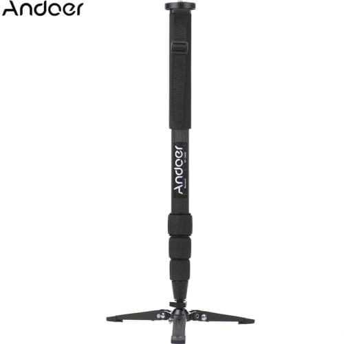 Andoer TP-340C Portable Carbon Fiber Camera Tripod Monopod for Canon Nikon Sony DSLR Cameras 4 Sections Adjustable Height
