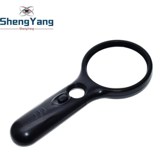 Handheld 3X 45X Illuminated Magnifier Microscope Magnifying Glass Aid Reading for Seniors loupe Jewelry Repair Tool With 3 LED