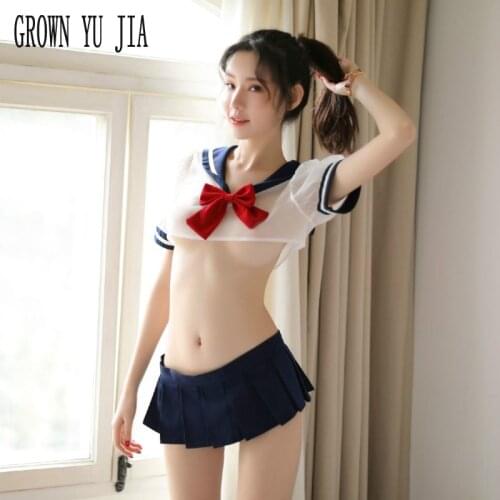Sexy Schoolgirl Uniform Erotic Cosplay Costumes Porno Falda Student Uniform Japanese Naughty Lingerie Ecoliere Sex Play Skirt