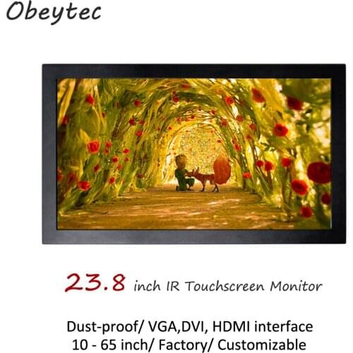 23.8" open frame embedded touch monitors with IR multi touchscreen for self-serives kiosk computer , 2-10touches, 1920*1080