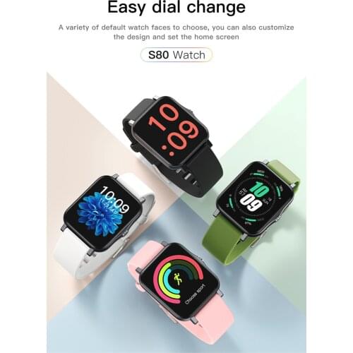 S80 Smart Watch 1.28 Inch Round Screen Ultra-Thin Watch Blood Pressure Fitness Tracker Men and Women Bracelet IP67 Waterproof