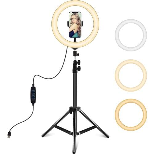 PULUZ 10.2 inch 26cm LED Ring Light + 1.1m Tripod Mount Selfie Beauty Vlogging Video Light Live Broadcast Kits Ship From RU