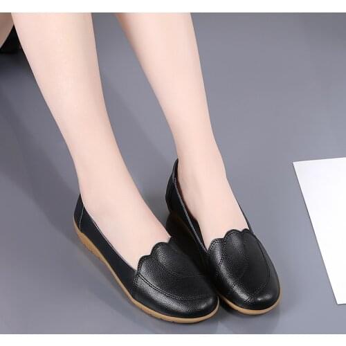 CAGILKZEL 2021 Fall/Winter Flat Single Shoes Hollow Slope Heel Increased Casual Loafers Mother Shoes Maternity Shoes