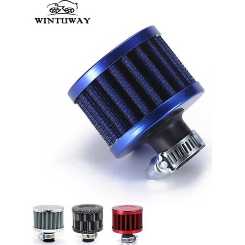 WINTUWAY Universal Interface Motorcycle Air Filters 12mm Sliver Car Cone Cold Air Intake Filter Turbo Vent Crankcase Breather