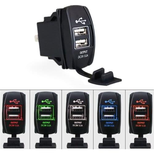 3.1A Dual USB Socket Charger Power Adapter Waterproof 12V-24V Car Charger For Car Motorcycle Phone Charger