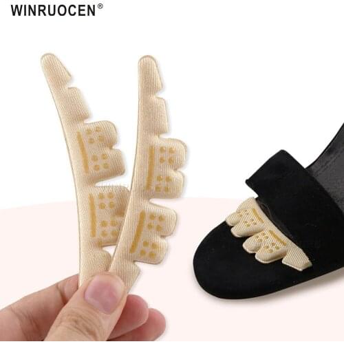 WINRUOCEN 1Pair New Women Gel Silicone Forefoot Pad Lady high heels Sandals Shoes Anti-Slip Insoles Inserts Shoes Accessories