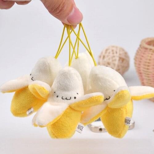 1 Pcs Super Cute Yellow Banana Plush Toys Small Banana Backpack Hanging Stuffed Toy Mini Soft Mobile Phone Pendant Decoration
