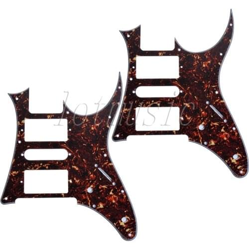 2PCS Dark Brown Tortoise Shell HSH Guitar Pickguard For Ibanez RG250 replacement