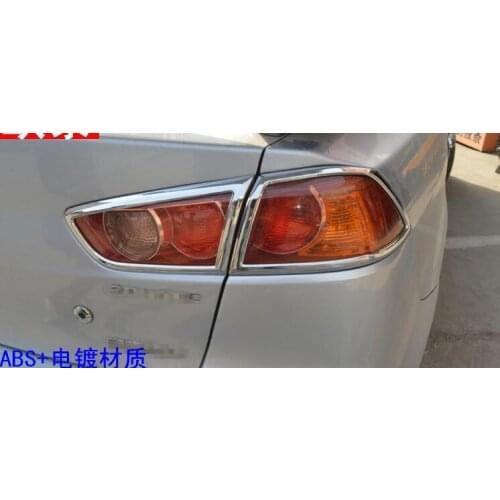 2010-2013 for Mitsubishi Lancer / Lancer X / Lancer Evo ABS Chrome After headlight Lamp Cover Car taillight frame decoration