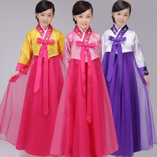2016 Real Disfraces New South Korean Traditional Court Hanbok Costumes National Children Minority Nationality Dance Clothing