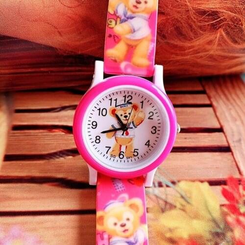 2019 cute cartoon bear silicone print with childrens watch cute boys and girls not waterproof leisure quartz watch