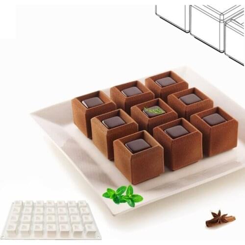 28 Holes Square Chocolate Mould Silicone Cake Mold For Baking Mousse Pans Cake Decorating Tools Ice Cream Dessert Bakeware Tools