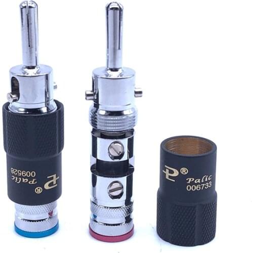 4pcs Hi-End New Copper palic Lock Speaker Cable Banana Plug Hifi audio Amplifier CD Player DVD VCD Speaker cable Connector