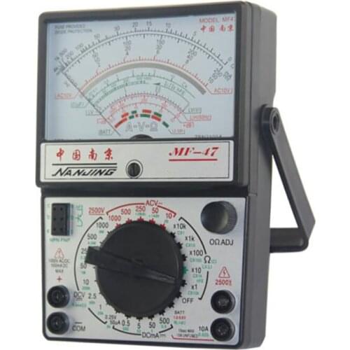 Analog Multimeter with Adjustable Bracket, Inner Magnetic Pointer Multimeter, 32 Range, AC/DC Voltage, DC Current, Resistance