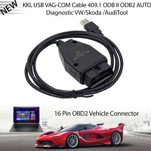 Car USB Cable VAG-COM KKL 409.1 OBD OBD2 Auto Scanner Scan Tool Test Line Fault Diagnosis Instrument for Audi and for Volkswagen