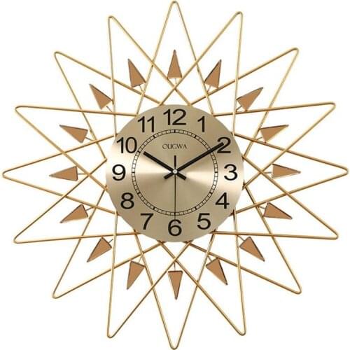 Modern Design Wall Clock Big Size Room Nordic Luxury Golden Metal Creative Clock Living Room Relogio De Parede Home Decor DL60WC