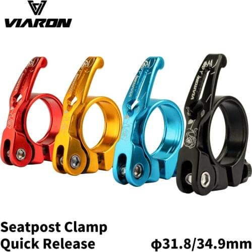 VIARON MTB Bike Seatpost Clamp Quick Release Ultralight Bicycle Seat Post Mount 31.8mm 34.9mm Bike Parts