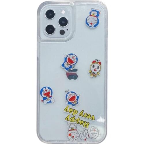 Dynamic Liquid Quicksand Doraemon Case for iPhone 12 Pro Max Back Phone Cover for 12 11 Pro Max X XS XR 8 7 Plus SE 2020