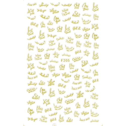 Black and white gold and silver geometric font nail stickers adhesive decoration accessories art nail nail stickers 10PCS