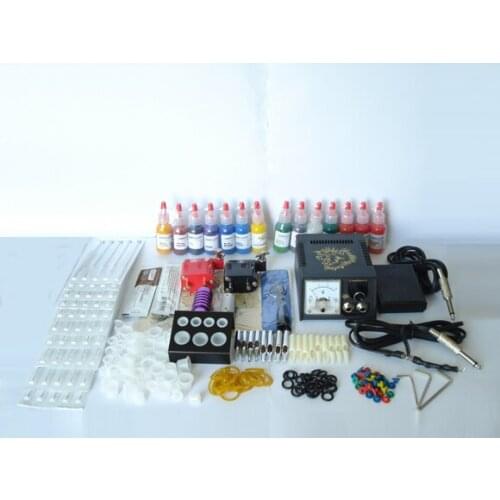 Digital permanent makeup machine Rotary tattoo machine 2 top tattoo gun 14 color inks tattoo set A016