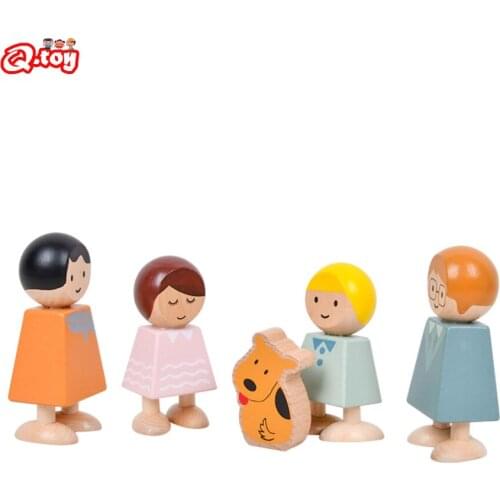 Children Wooden Blocks Toy Happy Family Kids Early Education Family Relationship Recognition Toy Role Pretend Play Wooden Toys