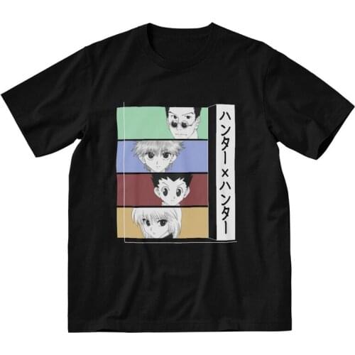 Hunter X Hunter T-shirt Men Streetwear T Shirt Short Sleeve 100% Cotton Gon Killua Hisoka Kurapika Leorio Tshirt Unique Tee Top